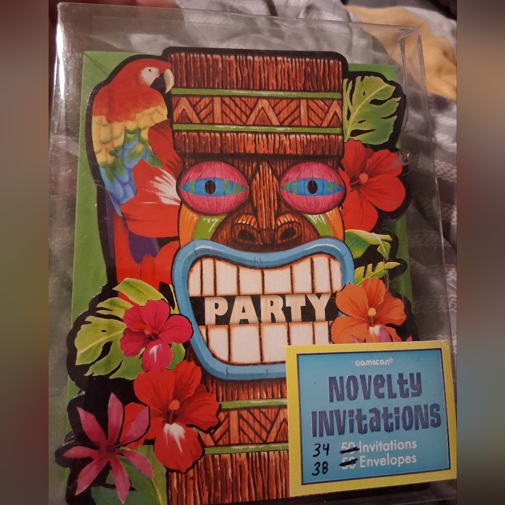 🤍 Amscan Novelty Tiki Theme Invitations & Envelopes (34 Count)